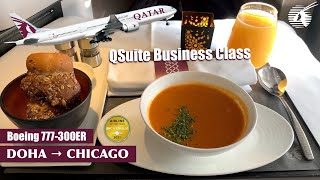 Qatar Airways 777-300ER QSUITE Trip Report Doha to Chicago