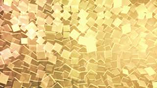 Yellow cubes rotating into different directions, 3d geometric background, seamless loop. Animation