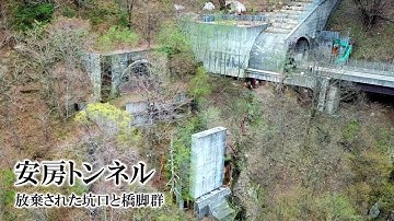 【未成道】安房トンネルの未成坑口と橋脚群【中部縦貫道】