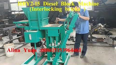 HBY2-15 interlocking clay brick making machine works by diesel engine from professional factory