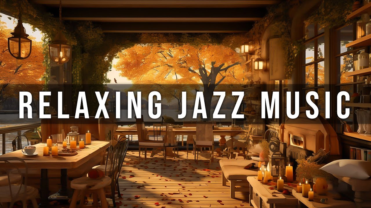 Autumn Rainy Day Coffee Shop Ambience - Calm Piano Jazz Music and Rain ...