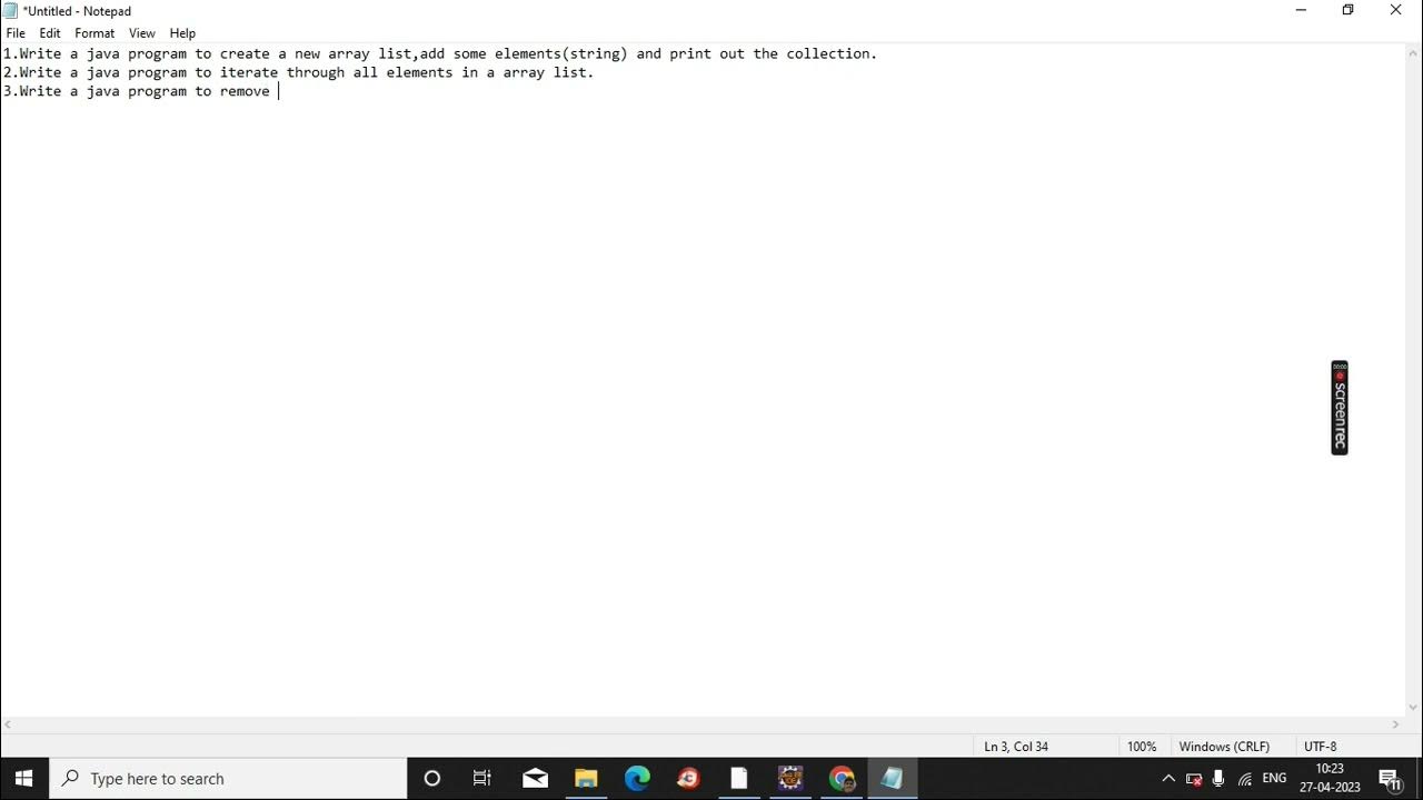 write a java program to iterate through all elements in a array list ...