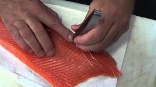 How to remove pin bones from salmon