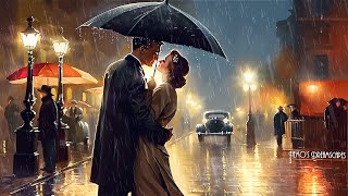 Just Me, You and an Umbrella ☂ Vintage Oldies Music playing in the rain (raindrops on umbrella) ASMR