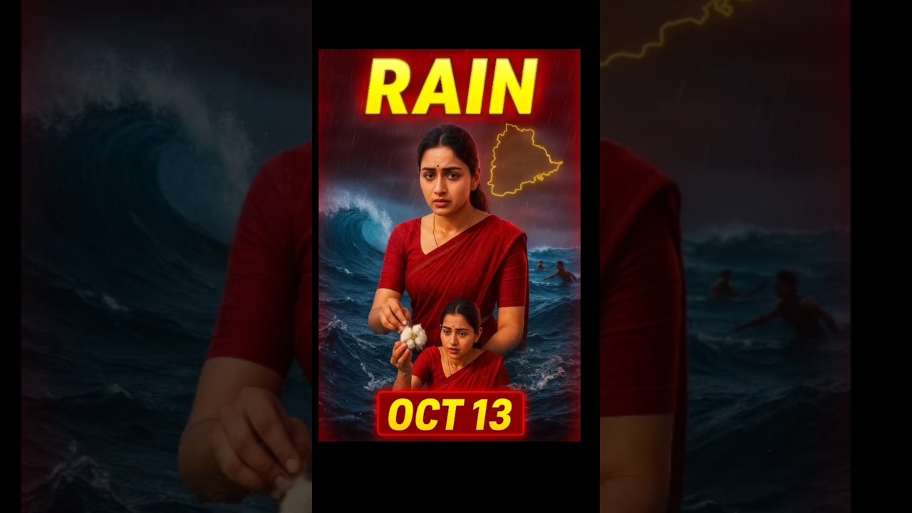 🌊🌊అక్టోబర్ 13 వాతావరణం 🌩️ Telangana Heavy Rain Alert |  