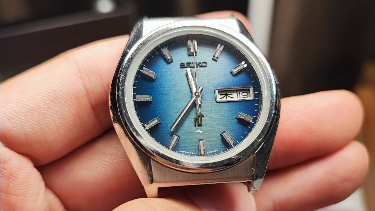 SEIKO ELNIX 0703-7090 1975年 電子テンプ 稼働品 希少 Seiko 0703 