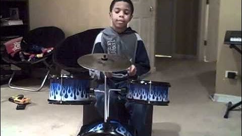 First Day with First Act Discovery Drum Set (age 6)