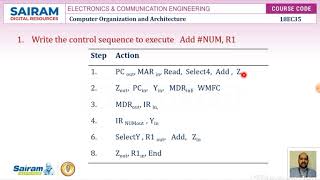 Lecturevideo_18EC35_Module_5_Basic Processing Unit_Execution of Complete Instruction_Sivaprakash C_2
