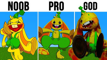 Pixel Art NOOB vs PRO vs GOD Bunzo Bunny Poppy PlayTime 2 in Minecraft