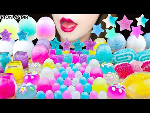 【咀嚼音】【ASMR】和菓子パーティー💖　クリスタルボンボン,糖蜜ボンボン,リキュールキャンディ,紙風船,鶴の子,寒天ゼリー,星型琥珀糖,みず饅頭,葛餅