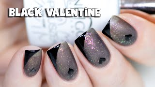 BLACK VALENTINE&#39;S DAY NAIL ART | Indigo Nails