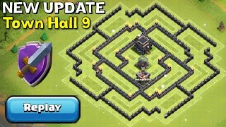 TH9 Farming Base WITH REPLAYS - NEW UPDATE | Town Hall 9 Protect Town Hall/Resources Clash of Clans