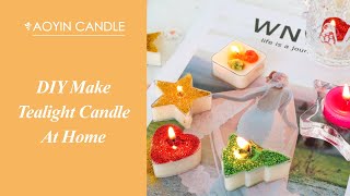 How To DIY Make Cute Scented Tealight Candle At Home | Different Shape Colors Wedding Mini Candles