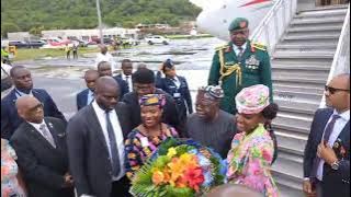 PRESIDENT TINUBU ARRIVES IN SAINT LUCIA