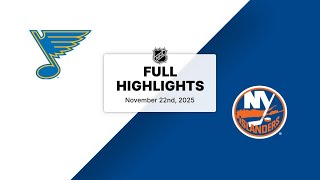 Nhl Highlights Blues Vs. Islanders November 22, 2025
