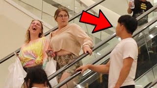 STARING AT STRANGERS ON THE ESCALATOR PRANK!!