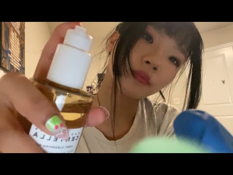 doing ur quick skincare on the screen-asmr rp