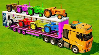 TRANSPORT with Colors - Mini Loaders ON DOUBLE ROOF TRAILER | Farming Simulator 22