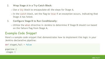 Trigger Stage B in Jenkins Pipeline Only on Stage A Failure