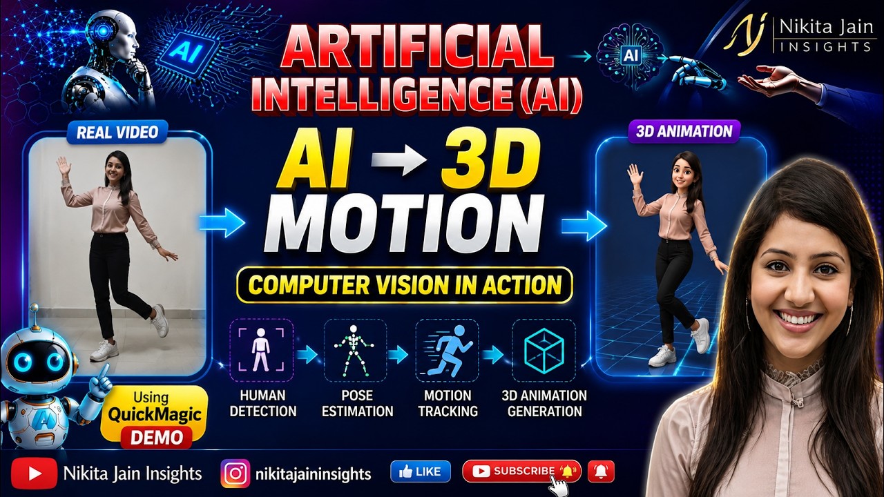 How AI Converts a Normal Video into a 3D Animation | Computer Vision in Action Using QuickMagic Demo