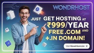 Best Web Hosting Offer in India – ₹999/Year + FREE .COM And .in Domain by Wondrhost 🚀 #wondrhost 
