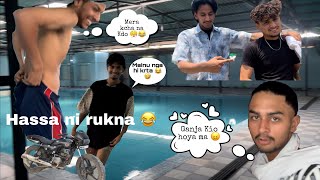 Ganja badmash 😂 2. ਨੰਗਾ ਬਦਮਾਸ਼ 😂 hss hss pgl ho jaoge 🤣🤣.   #trending #funny #swimming #water #😂