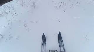 Подъём снегохода Охотник в гору