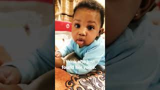 cute baby just found voice and cant stop increasing the volume