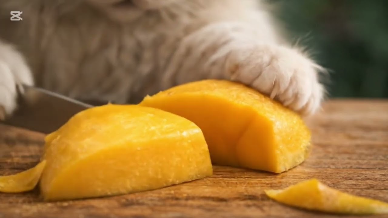 Cute Cat Makes Mango Jelly ASMR
