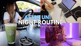 UNIVERSITY NIGHT ROUTINE 🎧+ productividad | organización, gym, habitos, administrar tiempo, study...