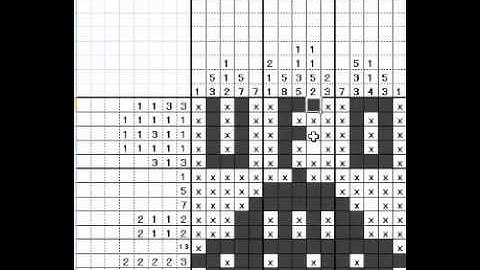 Picross（Logic puzzle）playing with Excel sheet No2