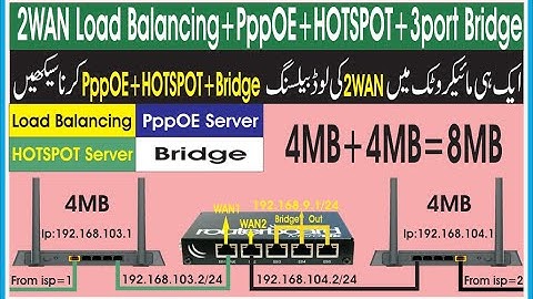 2WAN Load Balancing+PppOE+HOTSPOT+3port Bridge | dual wan load balancing mikrotik
