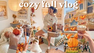 Cozy Fall Vlog🍂🥨- fall crafts \& hobbies, disney trip \& more!