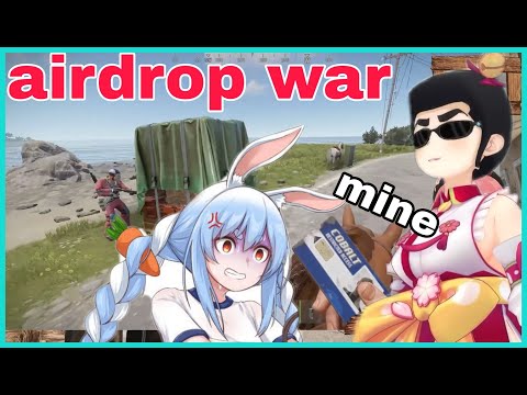 Miko Gun Down Pekora Over Air Drop Without Any Warning | Rust [Hololive/Eng Sub]