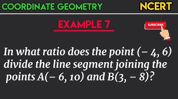In what ratio does the point (– 4, 6) divide the line segment joining the points A(– 6, 10) and