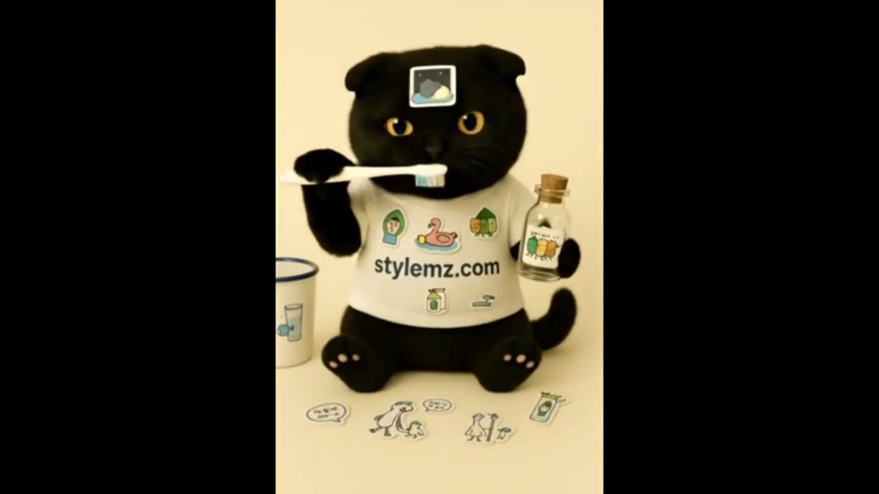 StyleMZ Cat Plays with Stickers 🎀 | Cute Stationery Reels