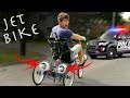 DIY JET BIKE GOES WAY TOO FAST - COPS CALLED (Pulled over)