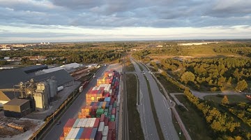 Klaipėdos konteinerių terminalas / Klaipeda Container Terminal / Baltic sea/ Sunset/