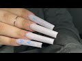 XXL Tapered Square Milky White Winter Acrylic Nail