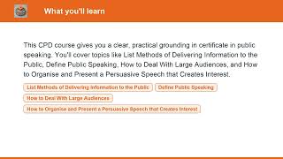 Certificate in Public Speaking | Course Overview - StaffCPD