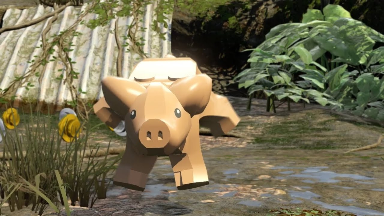 Pig run away from Velociraptor packs LEGO Jurassic World YouTube