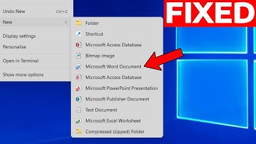 How To Fix Missing Right Click New Microsoft (Word, Excel, etc.) Document Choice