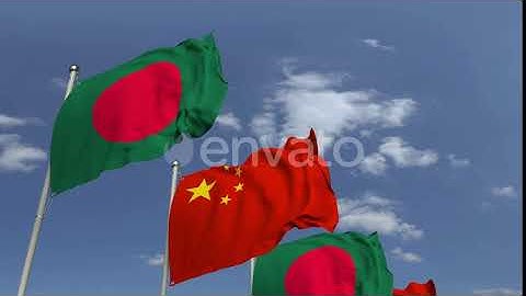Flags of Bangladesh and China at International Meeting | Motion Graphics - Envato elements
