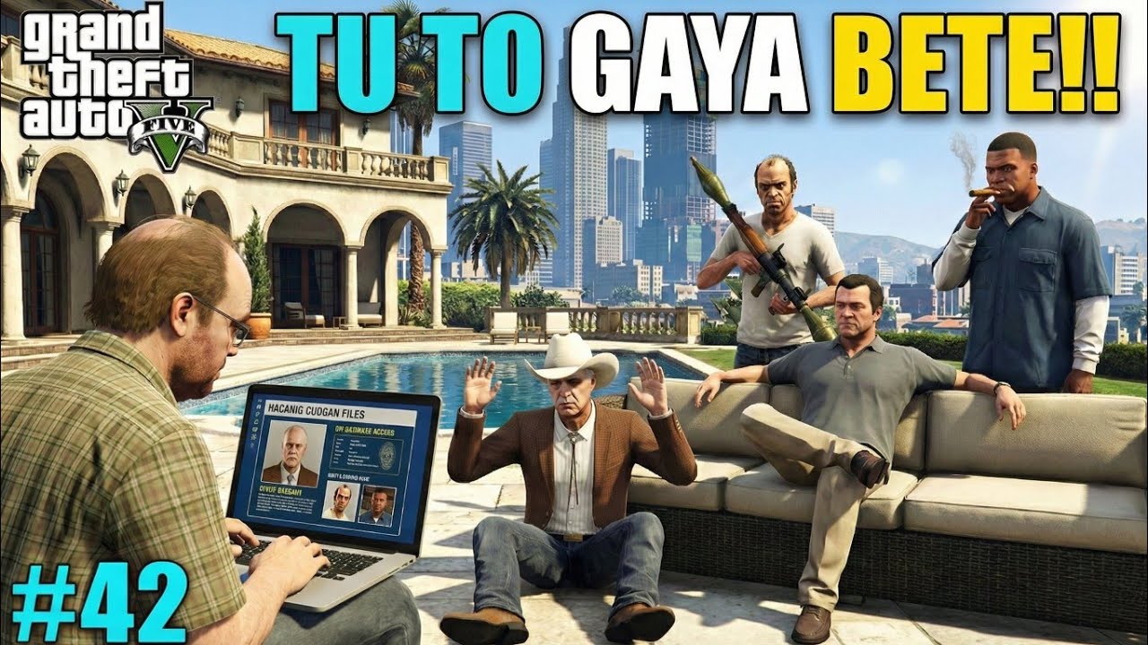 MICHAEL ROBBING GANGSTER DUGGEN BOSS SECRET DATA AND RUNNING AWAY | GTA V GAMEPLAY #42