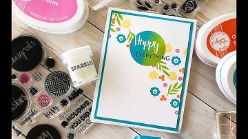 Stamping Basics:  Masking, Multi-Colored Stamping and Glitter!