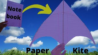 HOW TO MAKE  TRIKONI KITE, NOTEBOOK PAPER TRIKONI KITE, TRIKONI PAPER KITE, PATANG KESE BANATE HAI. screenshot 5