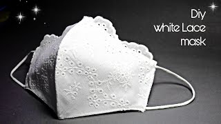 New Diy breathable whiteLace mask|Beautiful Lace mask making ideas|make easy pattern |Maejam maaja