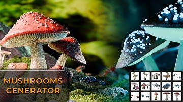 Transform Your Blender Scenes: Quick Mushrooms Generator in Action! 🌳🍄