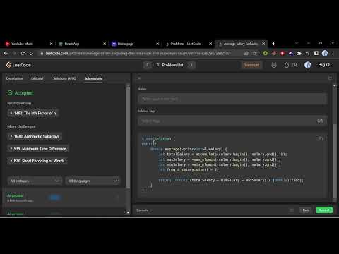 1491. Average Salary Excluding the Minimum and Maximum Salary | Math | LeetCode Easy