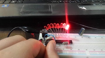 Variable resistor controlling leds